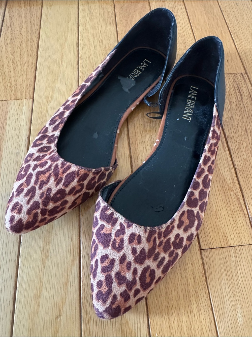 Lane Bryant Leopard-Print Pointed Flats in Brown and Black fall shoes size 9